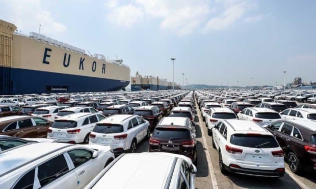 Kia cars awaiting shipment at Pyeongtaek Port_2
